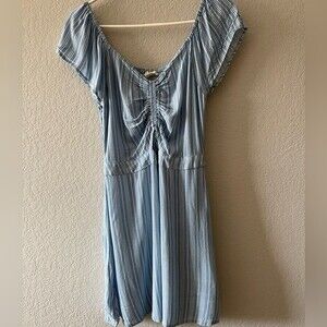 Aeropostale Peekaboo Blue Striped Mini Dress Size Medium